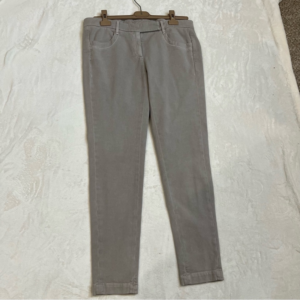 NWT Brunello Cucinelli Cotton Twill Slim Pants Taupe 10